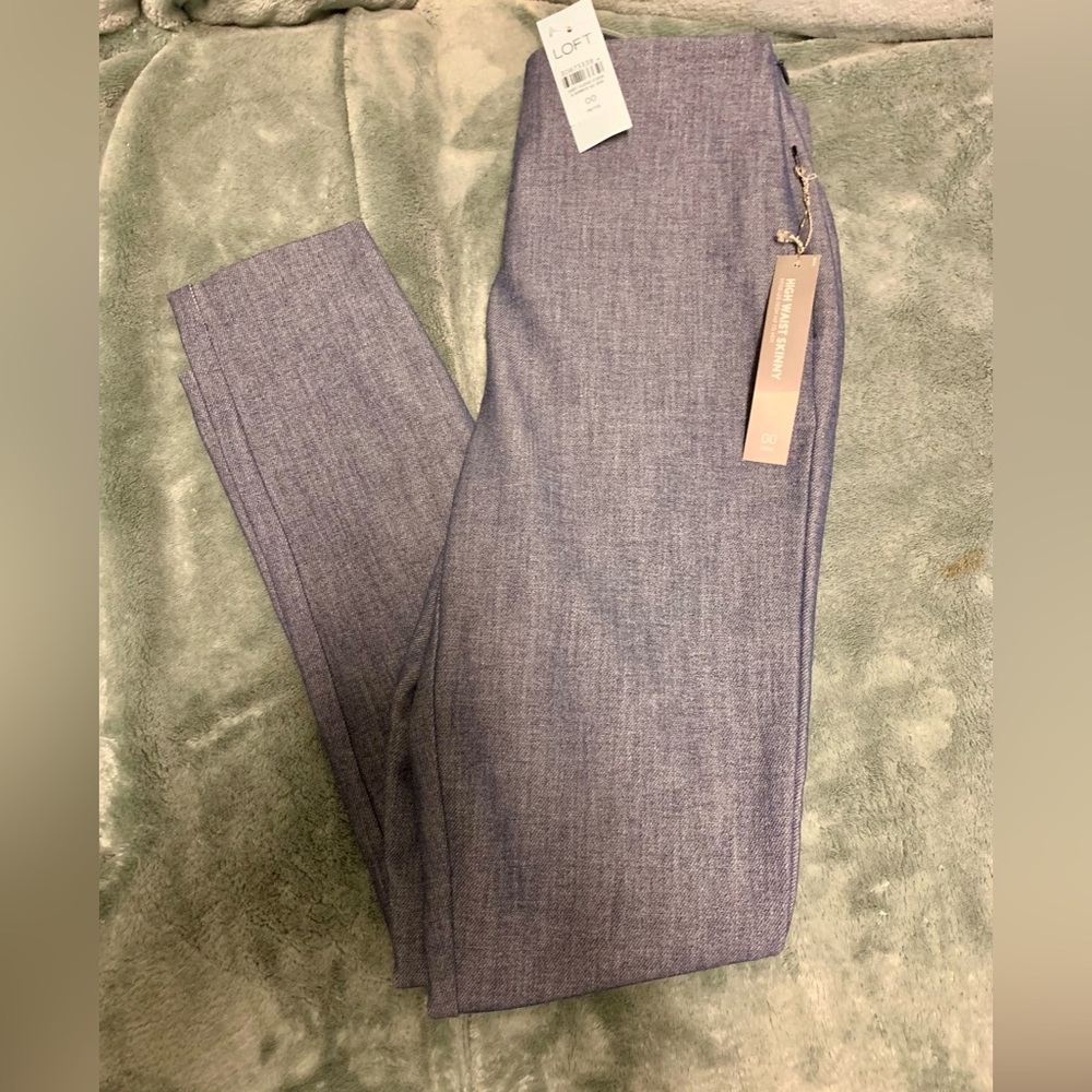 NWT Loft Ann Taylor High Waist Skinny Pants Petite Denim Look - Picture 9 of 11